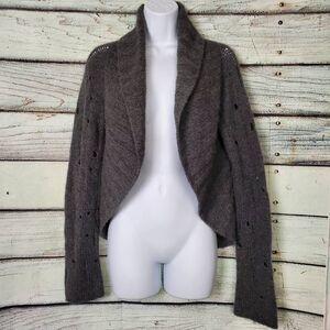 Wyeth by Todd Magill Women’s 100% Cashmere Gray Cropped Cardigan Sweater Size Me